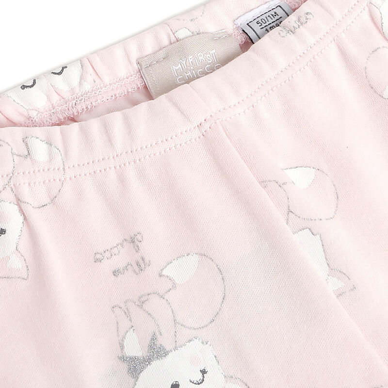Girls Light Pink Printed Smock with Legging image number 5
